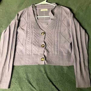 Purple two peice sweater crop top